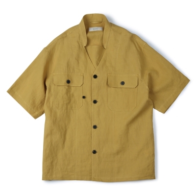 Transform Miltary Band Collar Shirt (Yellow)