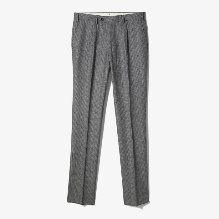 NEW SLIM FIT 1PLEAT PANTS (HOUNDTOOTH) BLACK