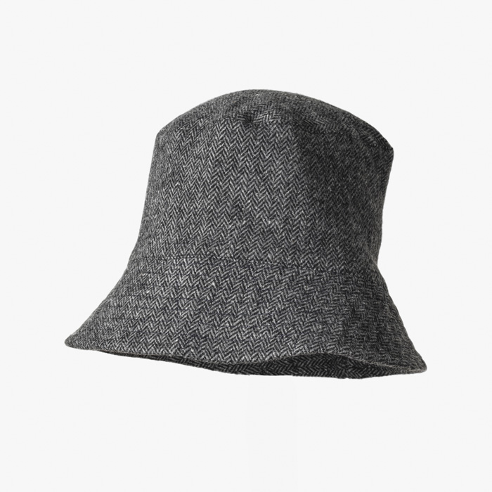 BUCKET HAT (POLY WOOL HERRINGBONE) GRAY