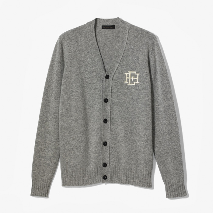 MARY 54 EHS EMBROIDERED CARDIGAN (WOOL) LIGHT GRAY