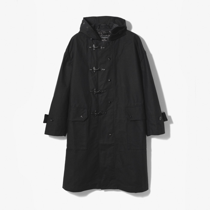OVERSIZED FIREMAN DUFFLE COAT (COTTON DOUBLE CLOTH) BLACK