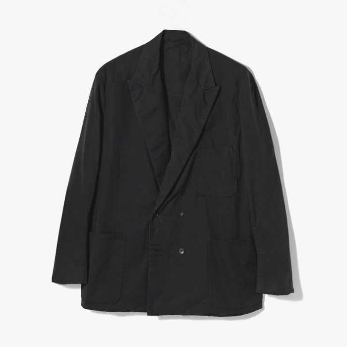 GARMENT DYED DOUBLE-BREASTED EASY JACKET (WASHED COTTON LT.TWILL) DARK NAVY