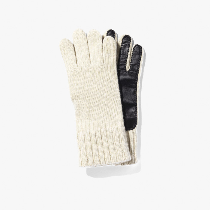 CASHMERE GLOVE (NAPPA TOUCH PATCH) IVORY