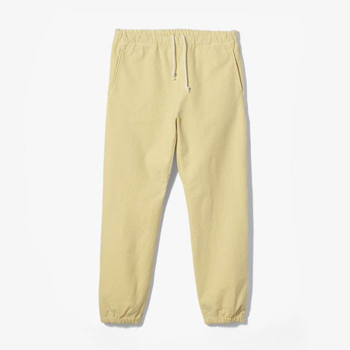STRETCH BULKY SWEAT EASY PANTS (GARMENT DYED) LIGHT YELLOW