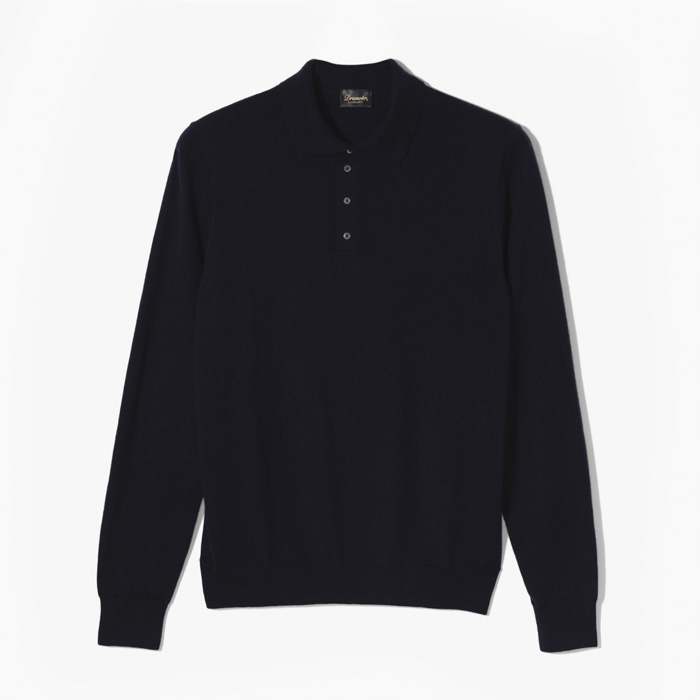 CASHMERE POLO KNITWEAR NAVY