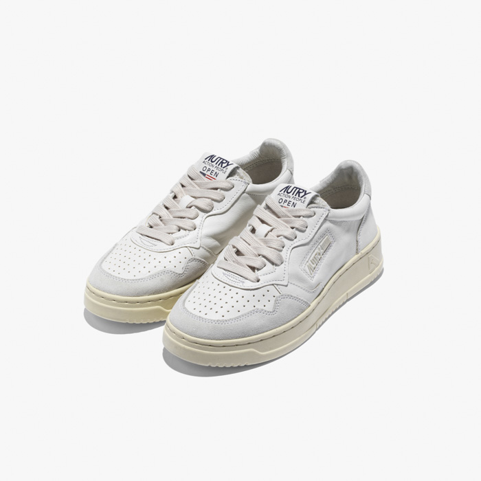 OPEN SNEAKERS CE10 (LEATHER/SUEDE/MESH) WHITE