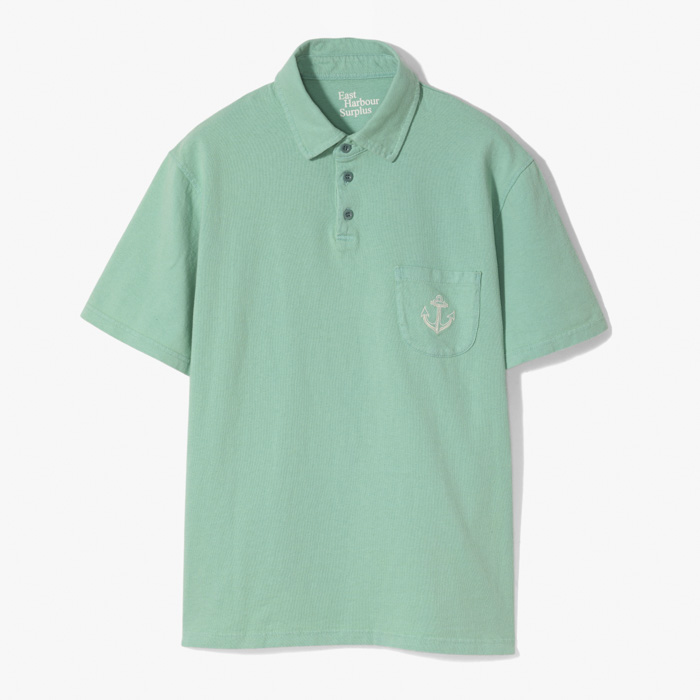 SEATTLE 99 ANCHOR POLO SHIRT (GARMENT DYEING JERSEY) TURQUOISE BLUE