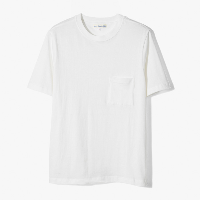 1940sP LOOPWHEELER POCKET T-SHIRT (RELAXED FIT PRIMA QYALITY 1-THREAD) WHITE