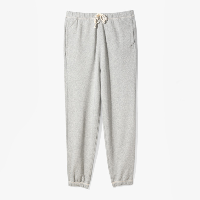 SWEAT PANTS (RELAXED FIT RETRO FLEECE PIGMENT DYED) HEATHERED GRAY