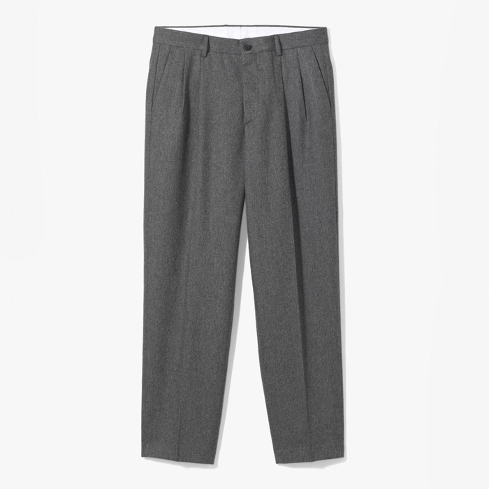 2PLEATS CLASSIC PANT (SOFT MILITARY FLANNEL) HEATHERED GRAY