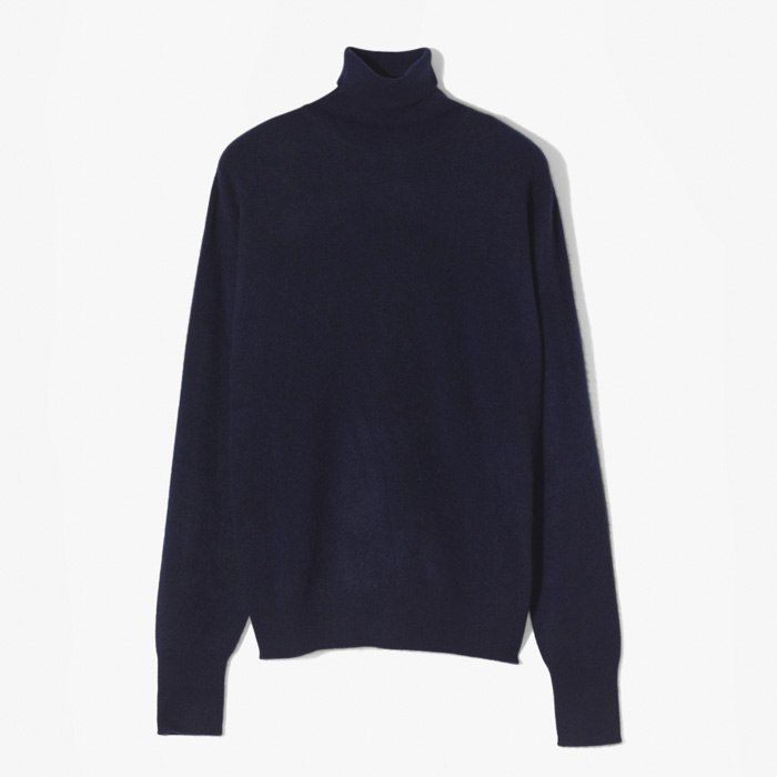 ALL CASHMERE HIGHNECK PULLOVER KNITWEAR NAVY