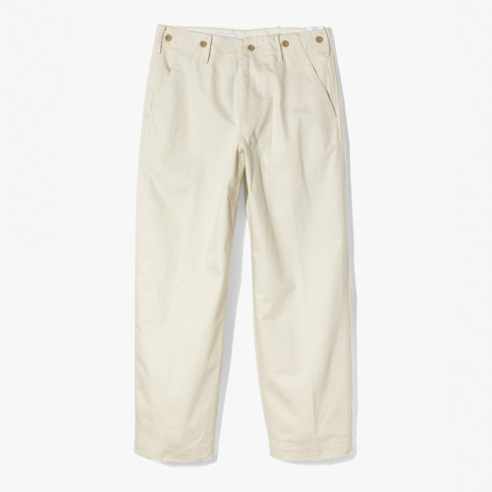 JOHAN SWEDISH CINCH BACK TROUSERS (VINTAGE FRENCG DRILL) OFF-WHITE