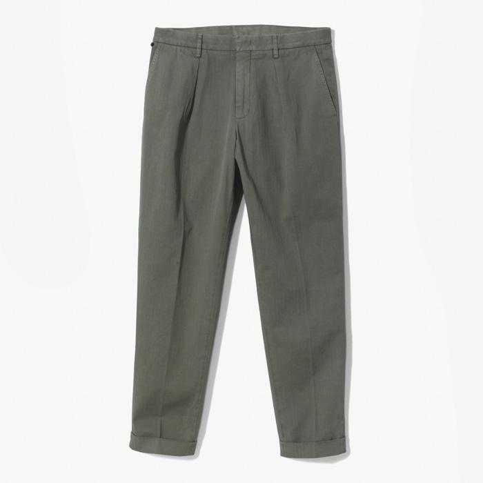ALESSANDRO REGULAR FIT STRETCH PANT (COT-LINO) LIGHT GREEN