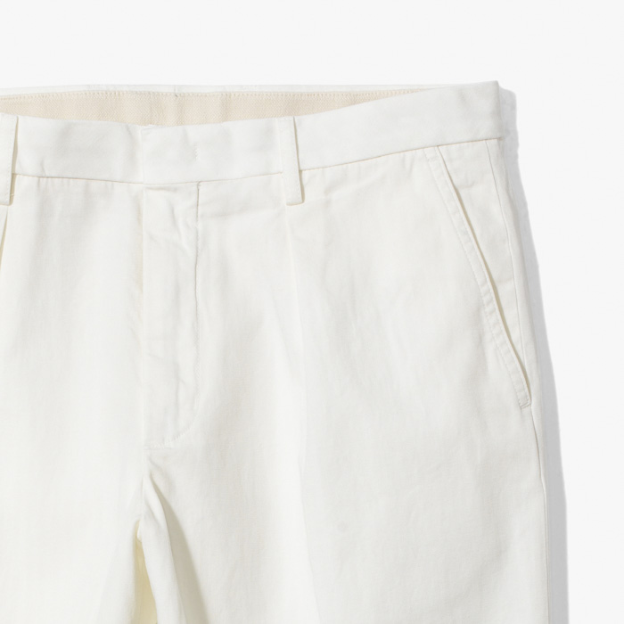 ALESSANDRO REGULAR FIT STRETCH PANT (COT-LINO) OFF-WHITE