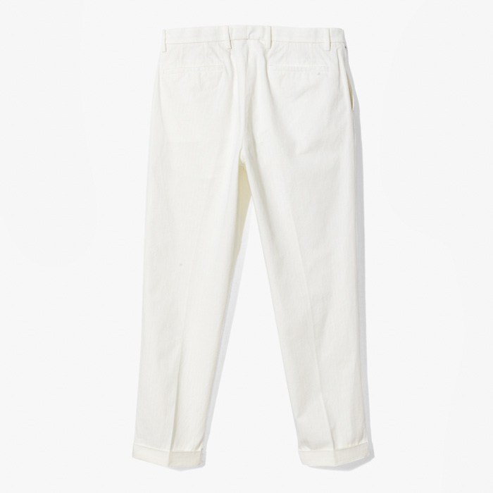 ALESSANDRO REGULAR FIT STRETCH PANT (COT-LINO) OFF-WHITE