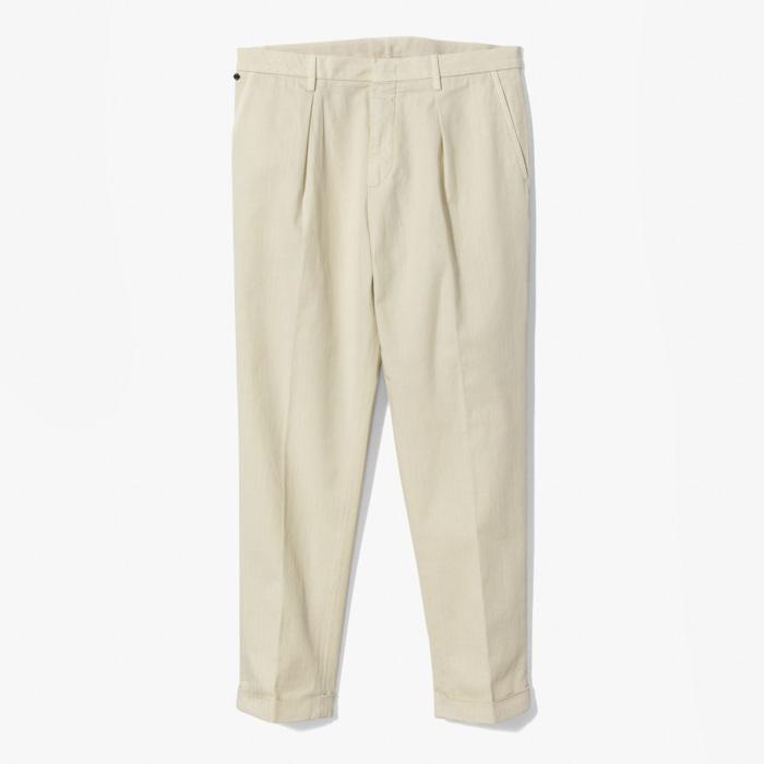 ALESSANDRO REGULAR FIT STRETCH PANT (COT-LINO) NATURAL