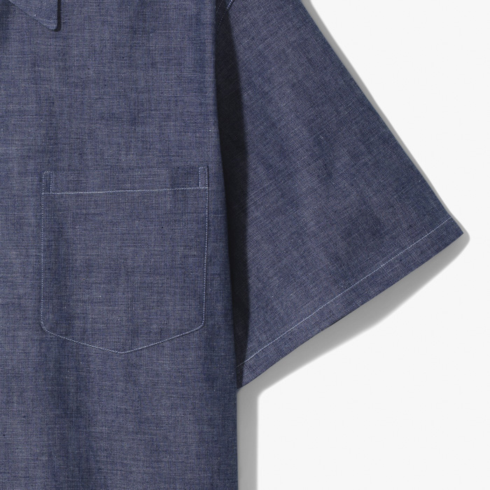 MIL SHIRTS (SELVAGE CHAMBRAY) WASHED BLUE